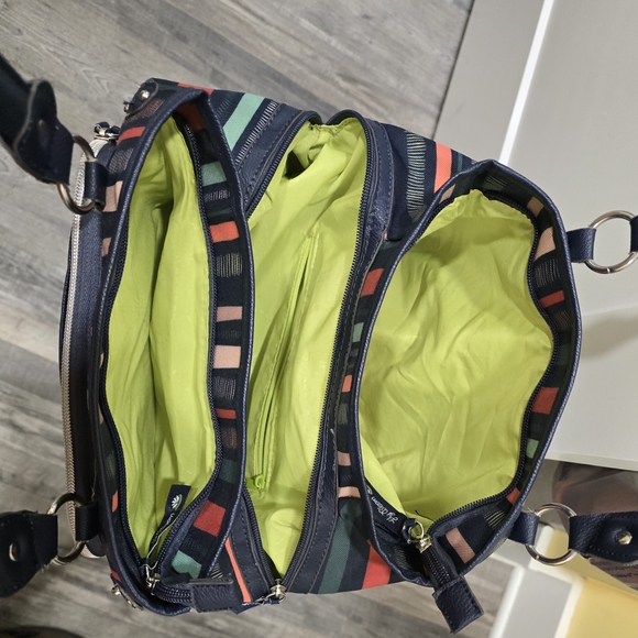 Lily Bloom Multicolor Striped Women's Bag With Multiple Pockets - Picture 14 of 14